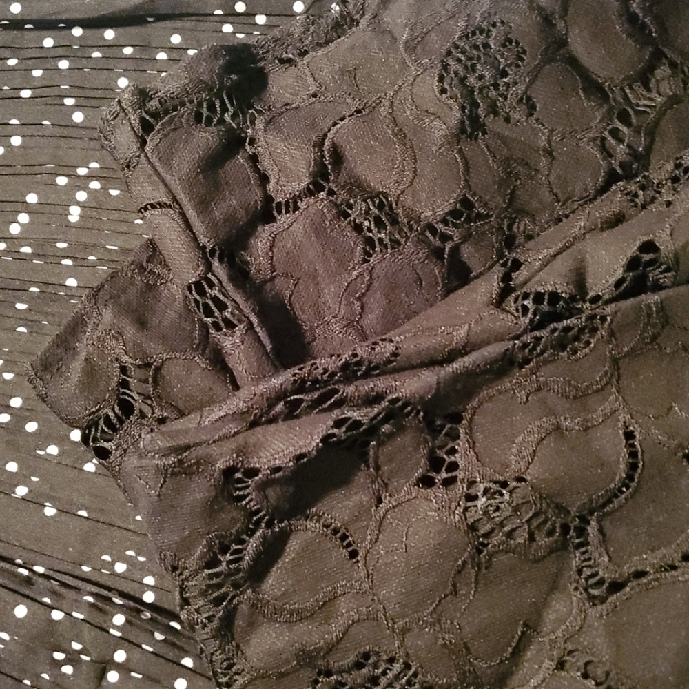 Marc New York Black Lace Button-Up Shirt / Size Med. Long Sleeve - Picture 16 of 16